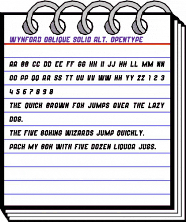 Wynford Solid Alt. Italic animated font preview