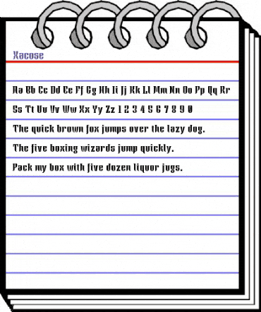 Xacose Regular animated font preview