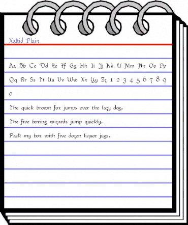 Xaltid Plain animated font preview