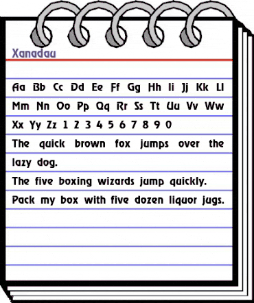 Xanadau Regular animated font preview Xanadau Regular animated font preview