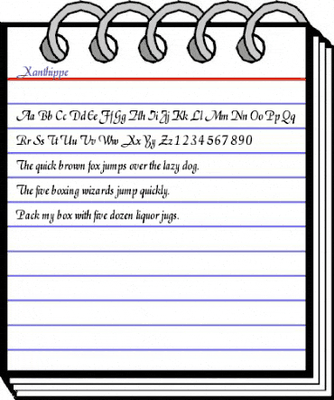 Xanthippe Regular animated font preview Xanthippe Regular animated font preview