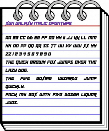 Xen Galaxy Italic animated font preview Xen Galaxy Italic animated font preview
