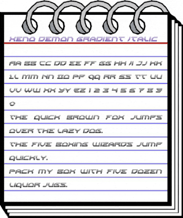 Xeno-Demon Gradient Italic Italic animated font preview