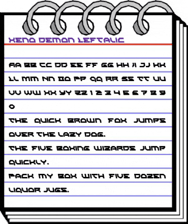 Xeno-Demon Leftalic Italic animated font preview Xeno-Demon Leftalic Italic animated font preview