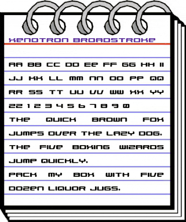Xenotron Broadstroke Normal animated font preview Xenotron Broadstroke Normal animated font preview