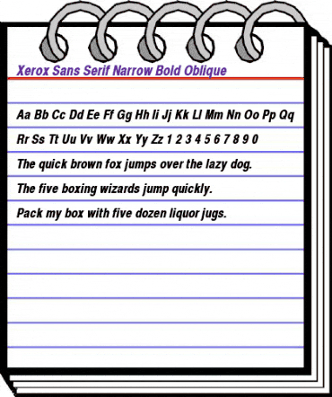 Xerox Sans Serif Narrow Bold Oblique animated font preview Xerox Sans Serif Narrow Bold Oblique animated font preview