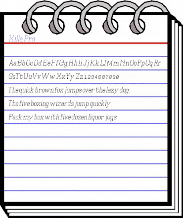 Xilla Pro Pro-Italic animated font preview