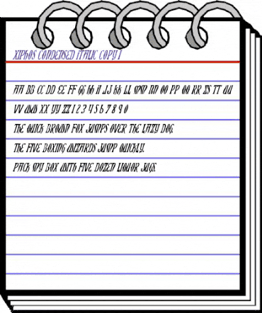 Xiphos Condensed Italic Condensed Italic animated font preview Xiphos Condensed Italic Condensed Italic animated font preview