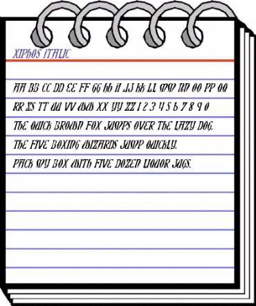 Xiphos Italic Italic animated font preview