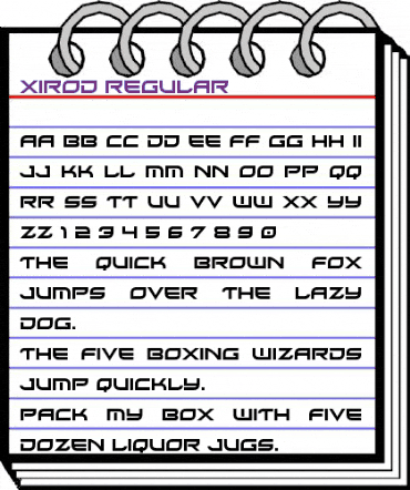 Xirod Regular animated font preview