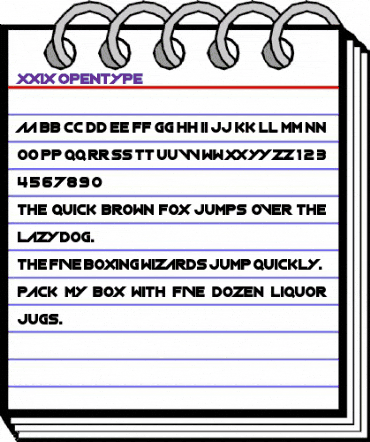 XXIX Regular animated font preview