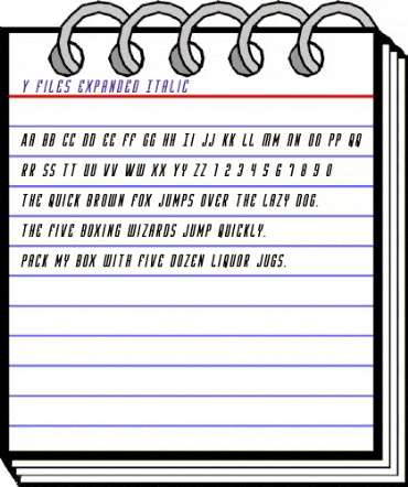 Y-Files Expanded Italic Expanded Italic animated font preview Y-Files Expanded Italic Expanded Italic animated font preview