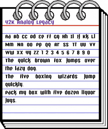 Y2K Analog Legacy Regular animated font preview