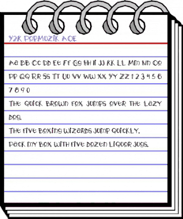 Y2K PopMuzik AOE Regular animated font preview