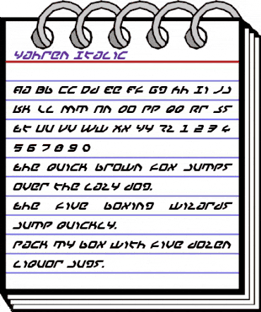 Yahren Italic Italic animated font preview Yahren Italic Italic animated font preview