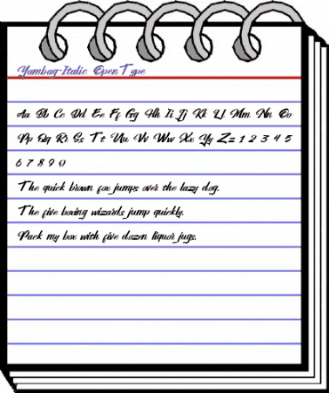 Yambag Italic animated font preview Yambag Italic animated font preview