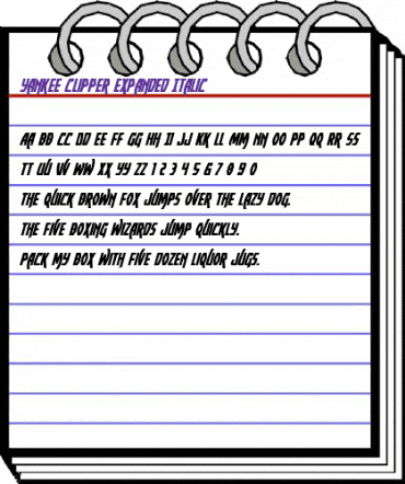 Yankee Clipper Expanded Italic Expanded Italic animated font preview Yankee Clipper Expanded Italic Expanded Italic animated font preview