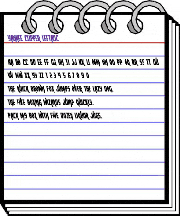 Yankee Clipper Leftalic Italic animated font preview Yankee Clipper Leftalic Italic animated font preview