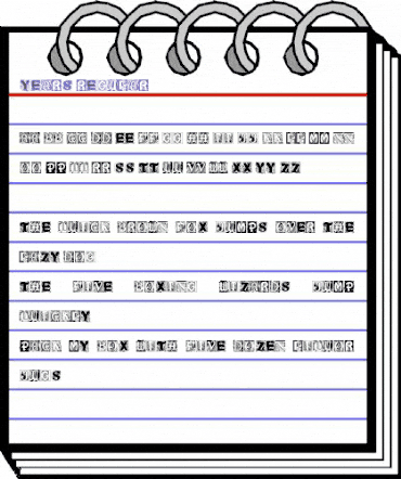 Years Regular animated font preview