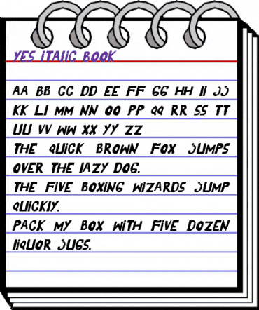 YES_italic Regular animated font preview