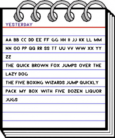 yesterday Regular animated font preview