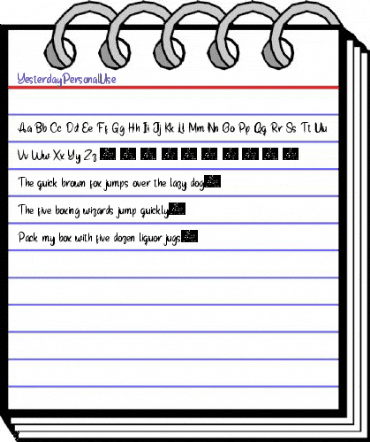 Yesterday Personal Use animated font preview