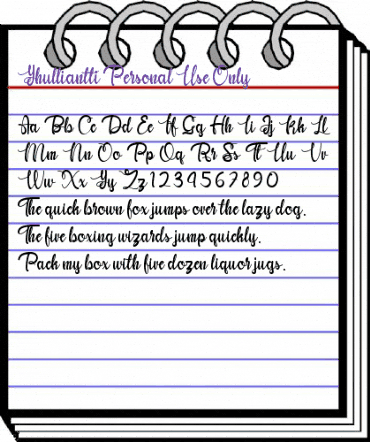 Yhulliantti Personal Use Only Regular animated font preview Yhulliantti Personal Use Only Regular animated font preview