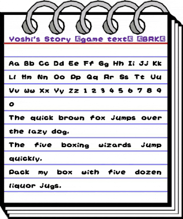Yoshi's Story (game text) (BRK) Regular animated font preview
