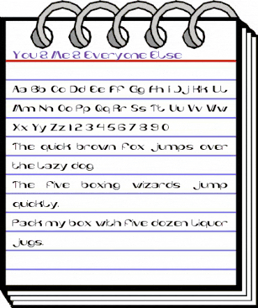 You & Me & Everyone Else Regular animated font preview You & Me & Everyone Else Regular animated font preview