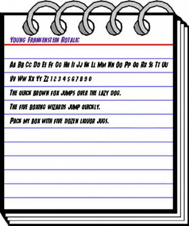 Young Frankenstein Rotalic Italic animated font preview Young Frankenstein Rotalic Italic animated font preview