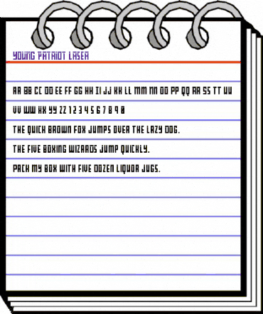 Young Patriot Laser Regular animated font preview