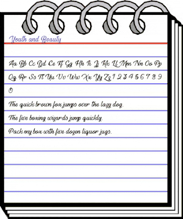 Youth and Beauty Regular animated font preview