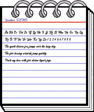 Youther DEMO Regular animated font preview