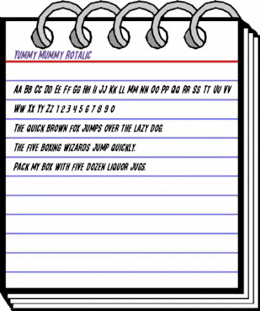 Yummy Mummy Rotalic Italic animated font preview Yummy Mummy Rotalic Italic animated font preview
