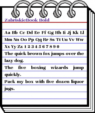 ZabriskieBook Bold animated font preview