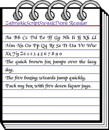 ZabriskieScriptSwashDemi Regular animated font preview ZabriskieScriptSwashDemi Regular animated font preview