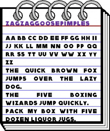 ZagzagGoosePimples Regular animated font preview