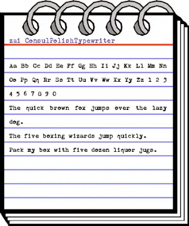 zai Consul Polish Typewriter Regular animated font preview zai Consul Polish Typewriter Regular animated font preview