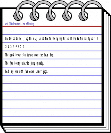 zai Thin Handwritten Lettering Regular animated font preview