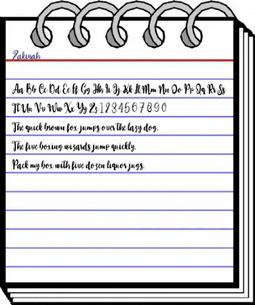 Zakiyah Regular animated font preview Zakiyah Regular animated font preview