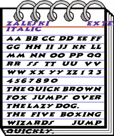Zaleski Ex italic Italic animated font preview Zaleski Ex italic Italic animated font preview