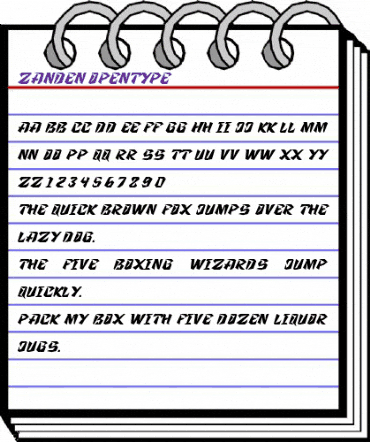 Zanden Regular animated font preview Zanden Regular animated font preview
