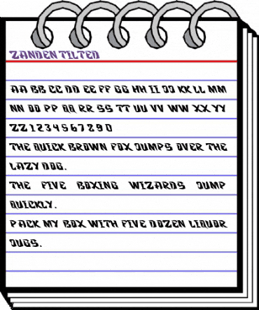 Zanden Tilted Regular animated font preview Zanden Tilted Regular animated font preview