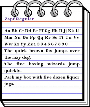 Zapf Regular animated font preview