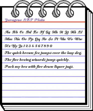 Zaragoza LET Plain animated font preview Zaragoza LET Plain animated font preview