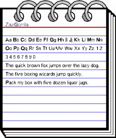 ZazGorrila Medium animated font preview