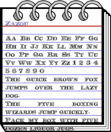 Zazou Regular animated font preview