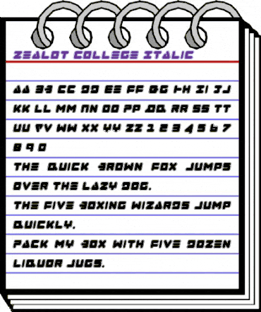 Zealot College Italic Italic animated font preview Zealot College Italic Italic animated font preview