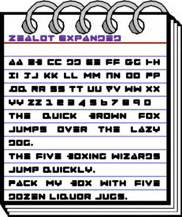 Zealot Expanded Expanded animated font preview