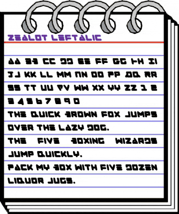 Zealot Leftalic Italic animated font preview Zealot Leftalic Italic animated font preview